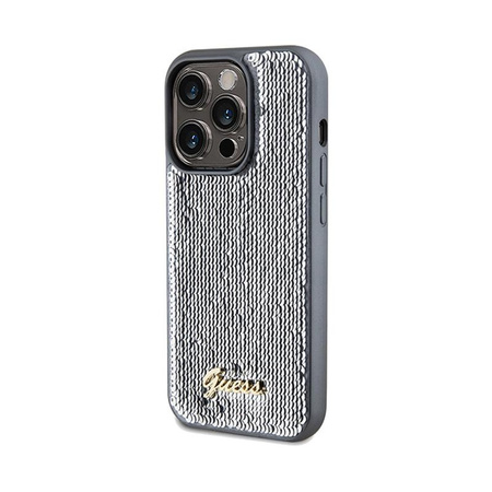 Guess Sequin Script Metal - iPhone 14 Pro tok (ezüst)