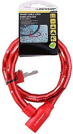 Dunlop - anti-theft bicycle key lock (red)