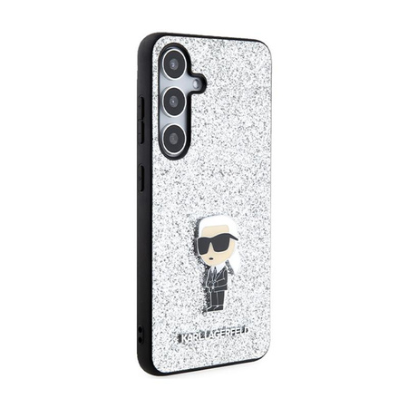 Karl Lagerfeld Fixed Glitter Ikonik Logo Metal Pin - Samsung Galaxy S24 Case (Silver)