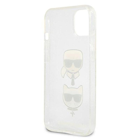 Karl Lagerfeld Glitter Karl & Choupette Head - iPhone 13 mini case (silver)