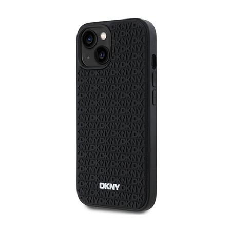 DKNY 3D Rubber Repeat Pattern - Pouzdro pro iPhone 15 / 14 / 13 (Černá)