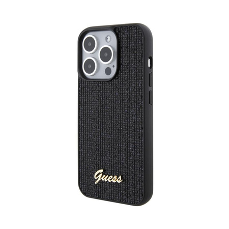 Guess Disco Metal Script - Etui iPhone 15 Pro (czarny)