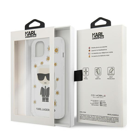 Karl Lagerfeld Iconic Karl Flower - Case for iPhone 13 Mini (Clear)