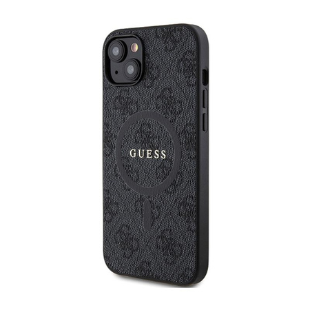 Guess 4G Collection Leather Metal Logo MagSafe - Case iPhone 15/14/13 (Black)