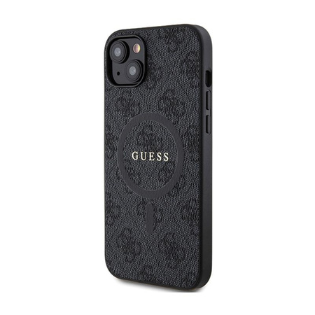 Guess 4G Collection Leather Metal Logo MagSafe - iPhone 15 Plus / 14 Plus Case (black)