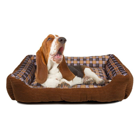 Canapé-lit souple pour chiens 75 x 58 x 19 cm roz. L (marron)