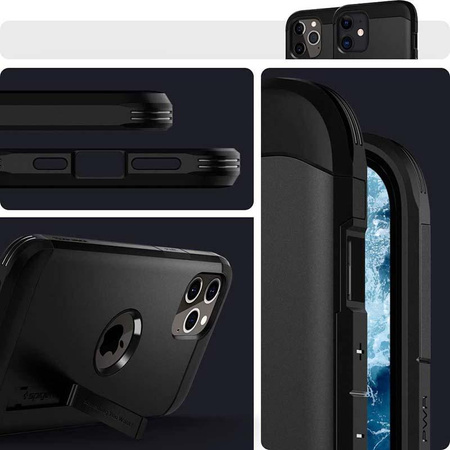 Spigen Tough Armor - Coque pour iPhone 12 / iPhone 12 Pro (Noir)