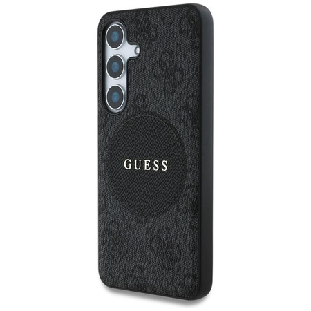 Guess 4G Round Patch Classic Logo MagSafe - Pouzdro pro Samsung Galaxy S25 (černý)