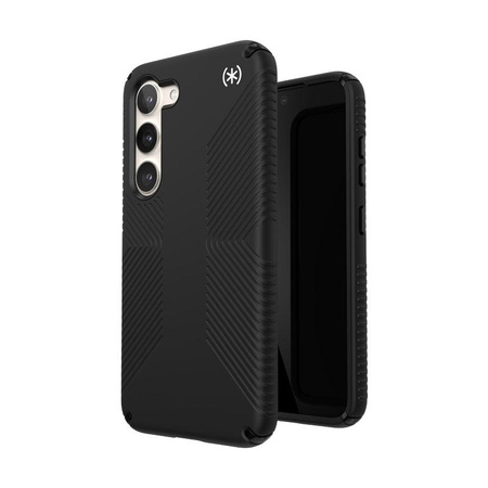 Speck Presidio2 Grip - Rutschfestes Gehäuse für Samsung Galaxy S23 (Schwarz/Schwarz/Weiß)