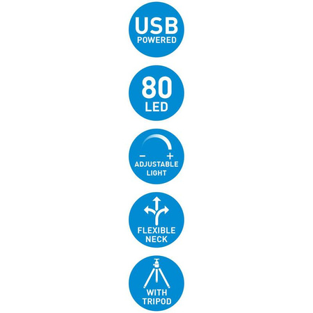 Grundig - LED-Ringlicht mit Stativ für Fotos, Selfie, Make-up