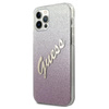 Guess Glitter Gradient Script - iPhone 12 / iPhone 12 Pro tok (rózsaszín)