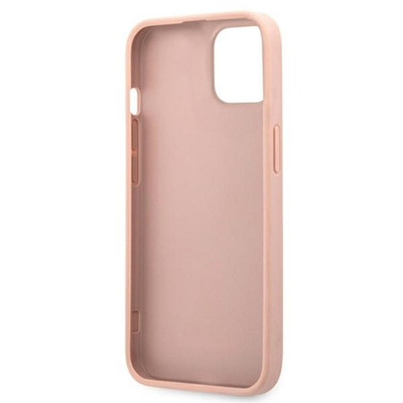 Guess Saffiano fém logós csíkok - iPhone 13 mini tok (rózsaszín)