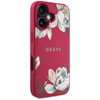 Guess Grained Printed Flower Pattern MagSafe - pouzdro pro iPhone 16 (fuchsiová)