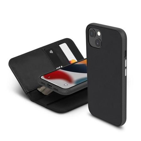 Moshi Overture - 3-in-1 iPhone 13 flip case (anti-bacterial NanoShield™) (Jet Black)