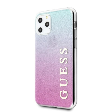 Guess Glitter Gradient - Coque iPhone 11 Pro Max (Rose/Bleu)
