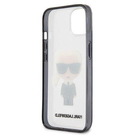 Karl Lagerfeld Ikonik Karl - Étui pour iPhone 13 mini (transparent / cadre noir)