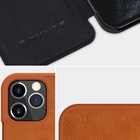 Nillkin Qin bőr tok - tok Apple iPhone 12 Pro Max készülékhez (kék)
