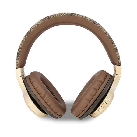 Guess 4G Script Metal Logo - Casque intra-auriculaire sans fil Bluetooth V5.3 (brun)