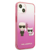Karl Lagerfeld Farbverlauf Ikonik Karl & Choupette - iPhone 13 Tasche (rosa)