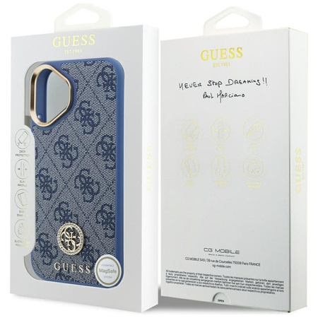 Guess 4G Strass Logo MagSafe - Pouzdro iPhone 17 (Modrá)