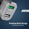 Crong Power autós töltő 30W - USB QuickCharge 3.0 + USB 2.4A autós töltő (alumínium)