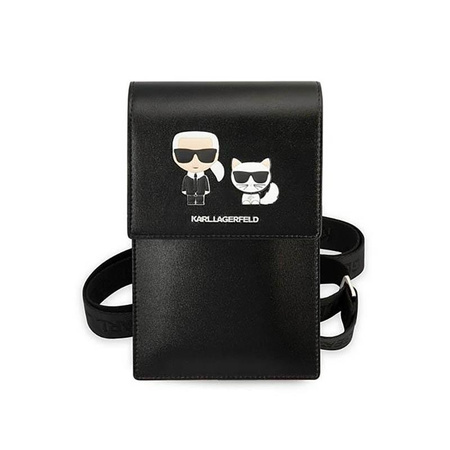 Karl Lagerfeld Karl+Choupette Embossed Wallet Phone Bag - Tasche für Smartphone und Zubehör (Schwarz)
