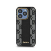DKNY Leather Checkered Mono Pattern MagSafe - Case for iPhone 15 Pro (Black)