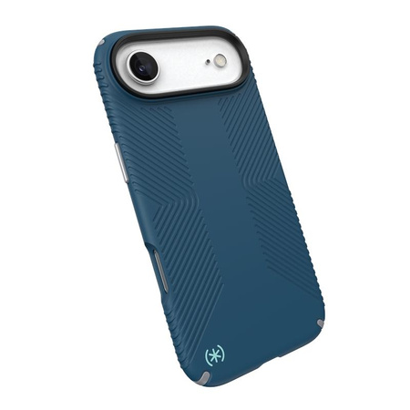 Speck Presidio2 Grip MagSafe - iPhone Air Case (Deep Sea / Silver Metallic / Spell Blue)