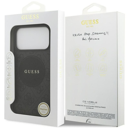 Guess 4G Circle Classic Logo MagSafe – Hülle iPhone 17 Pro Max (Schwarz)