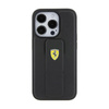 Ferrari Grip Stand Metal Logo - Coque iPhone 15 Pro Max (noir)