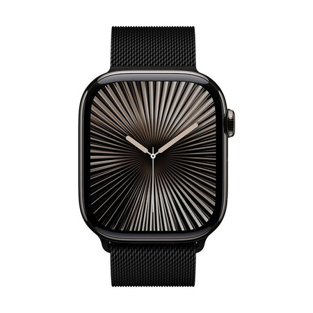 Crong Milano Steel - Rozsdamentes acél szíj Apple Watch 44/45/46/49 mm-es órához (fekete)