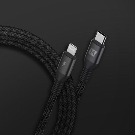 Momax Elite link - Kabel von USB-C (Power Delivery Schnellladung 3A) auf Lightning MFi 1,2 m (Schwarz)