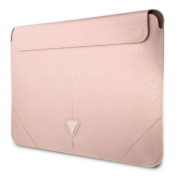 Guess Saffiano Triangle Logo Sleeve - pouzdro na 13" / 14" notebook (růžové)