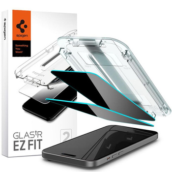 Spigen GLAS.TR EZ FIT Privacy 2-Pack - Tvrzené sklo s filtrem soukromí pro iPhone 15 / 16 2 ks