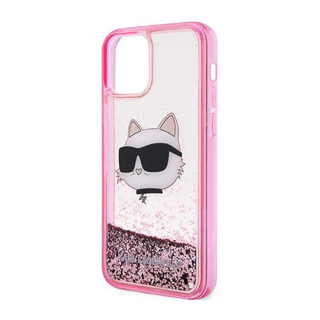 Karl Lagerfeld Liquid Glitter NFT Choupette Head - iPhone 12 / iPhone 12 Pro Case (pink)