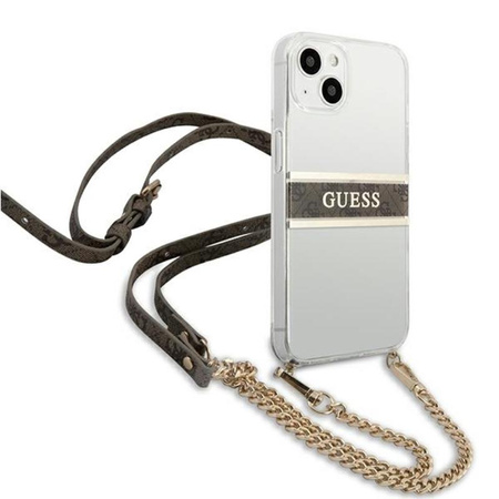 Guess 4G Croix à rayures or - Étui pour iPhone 13 mini