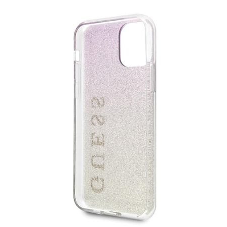 Guess Glitter Gradient - iPhone 11 Tasche (Gold/Rosa)