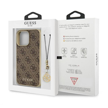 Guess 4G Charms Collection - Etui iPhone 13 Pro Max (brązowy)