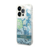 Guess Liquid Glitter Flower - Coque iPhone 14 Pro (verte)