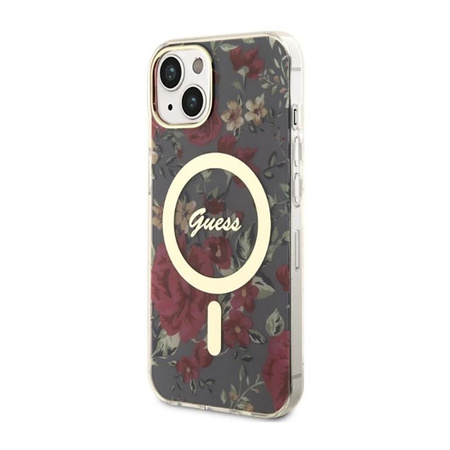 Guess Flower MagSafe - iPhone 14 Plus Tasche (Grün)