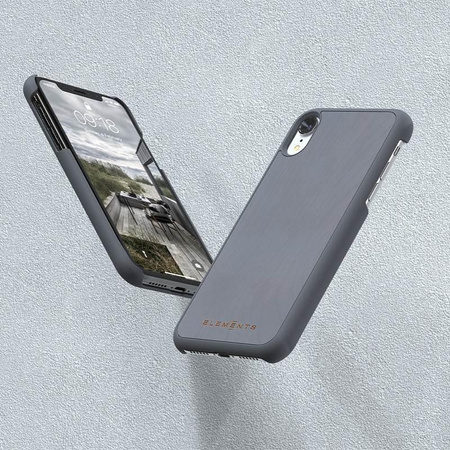 Nordic Elements Original Gefion - Coque en bois pour iPhone XR (Gris moyen)