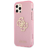 Coque Guess Glitter 4G Big Logo - iPhone 12 / iPhone 12 Pro Case (rose)