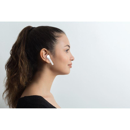 PURO SLIM POD TWS 5.0 - Bluetooth V5.0 Wireless Headphones with Charging Case, IPX5 Waterproof (White)