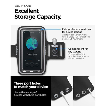 Spigen A703 Dynamic Shield Armband - tok / sport karpánt okostelefonhoz 6,9" méretig (fekete)
