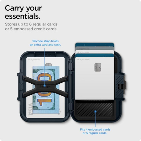 Spigen Lock Fit MagSafe - Magnetische Brieftasche (Metall Schiefer)