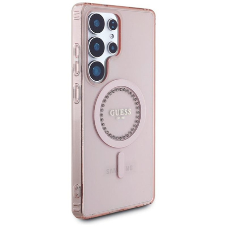 Guess Rhinestones Printed Classic Logo MagSafe - Case for Samsung Galaxy S25 Ultra (pink)