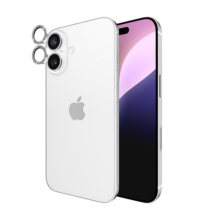 Case-Mate Aluminum Ring Lens Protector - Verre de protection pour l'objectif de l'appareil photo de l'iPhone 16 / iPhone 16 Plus (Twinkle)