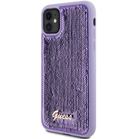 Guess Paillettenschrift Metall - iPhone 11 Hülle (lila)
