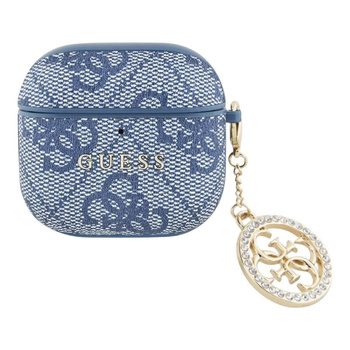 Guess 4G Strass Charm - Étui AirPods 4 (bleu)