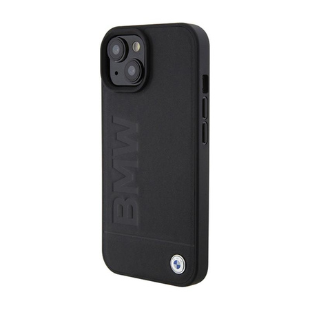 BMW Leather Hot Stamp MagSafe - Étui pour iPhone 15 Plus (Noir)